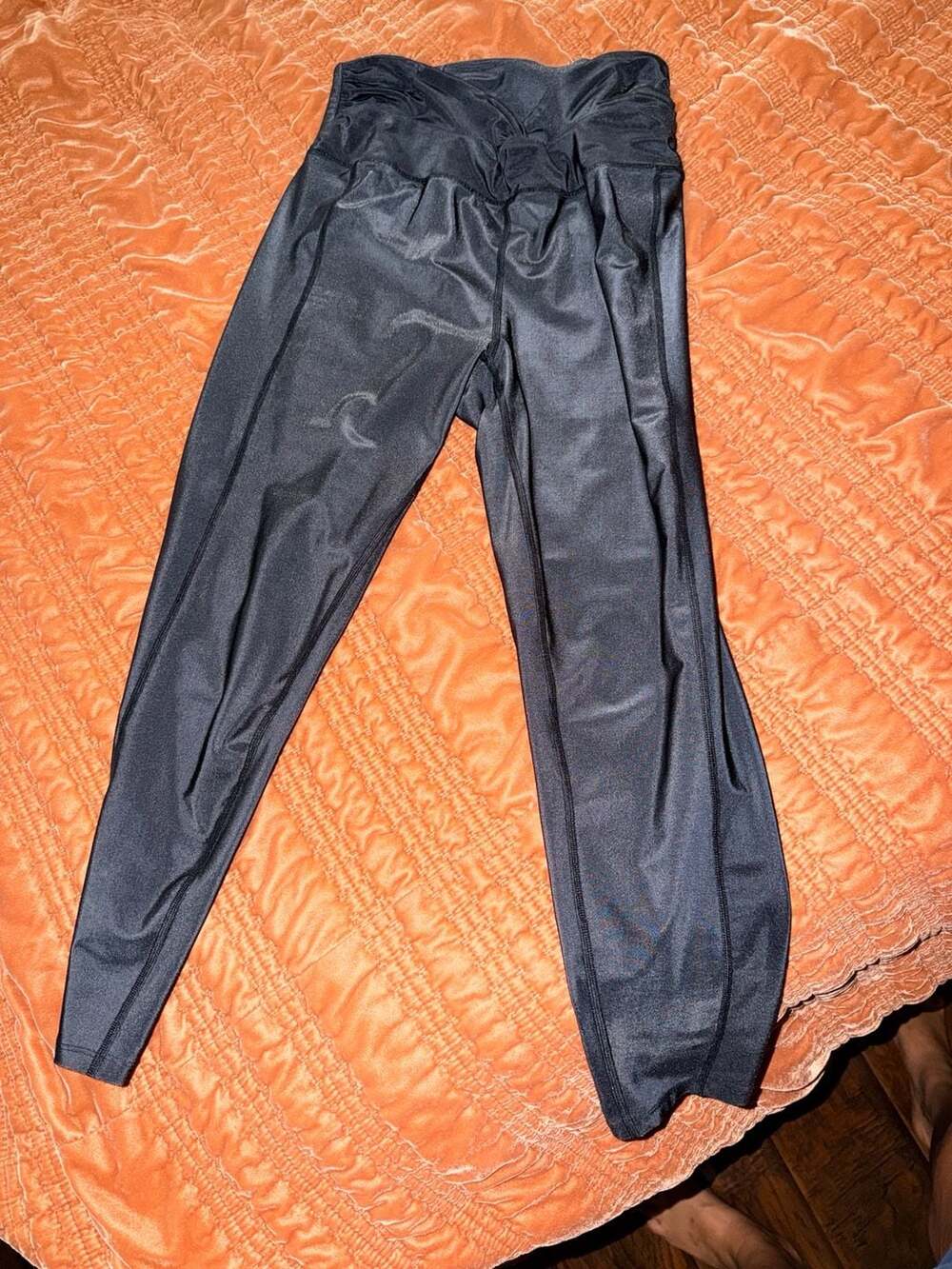 Free People Movement Leggings Size L Black Satin Activewear Pants
